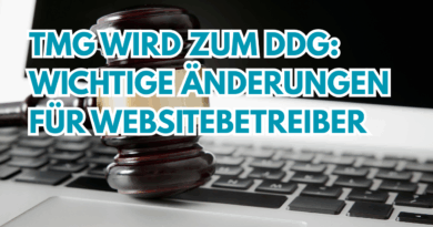 Grafik mit Hinweis auf die Gesetzesänderung von TMG zu DDG für Webseitenbetreiber