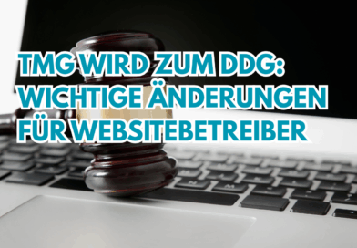 TMG wird zum DDG: wichtige Änderungen für Websitebetreiber Grafik mit Hinweis auf die Gesetzesänderung von TMG zu DDG für Webseitenbetreiber